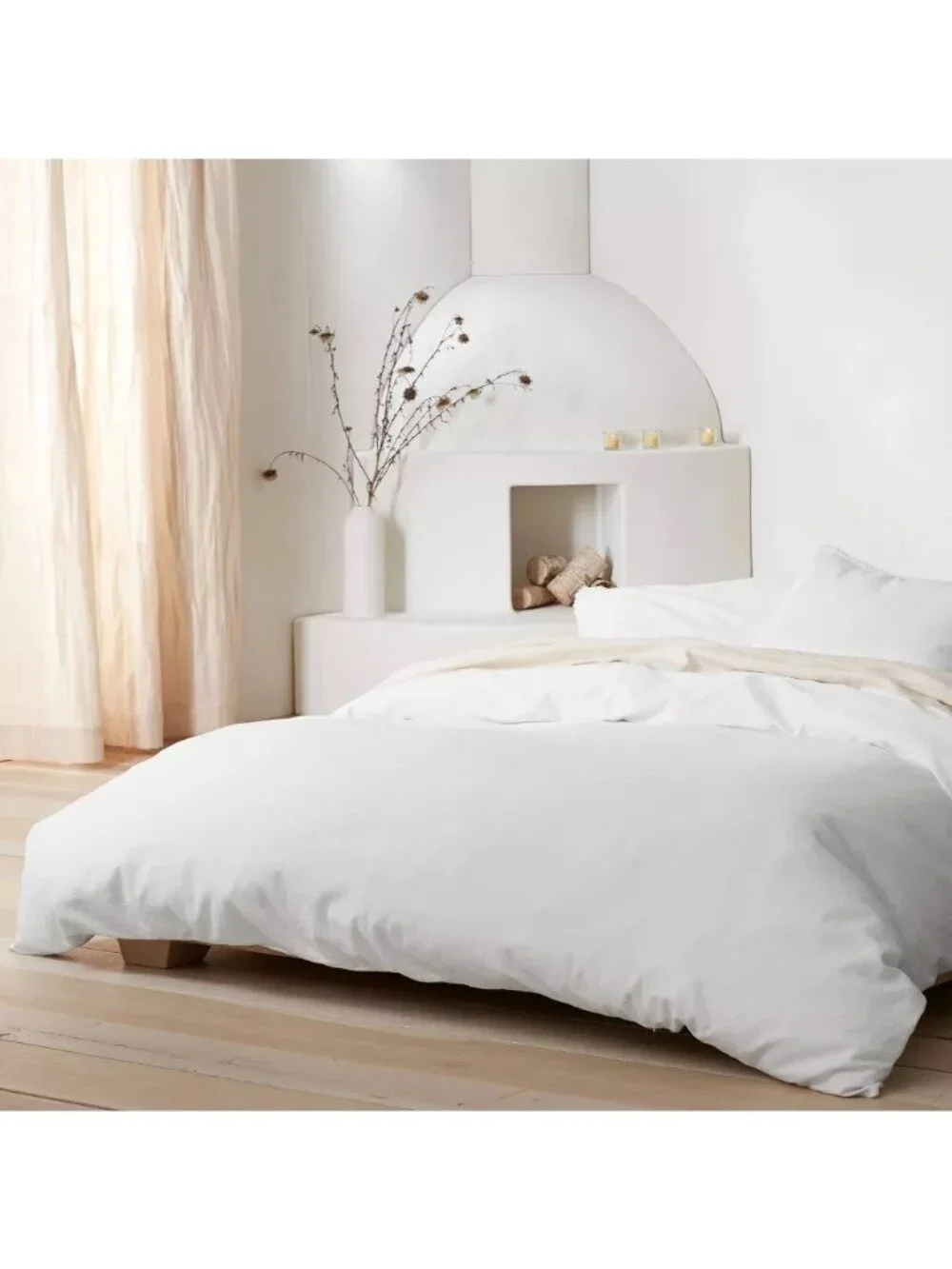 Casaluna King Size Linen & Rayon Duvet Cover Heavyweight & White COVER ONLY